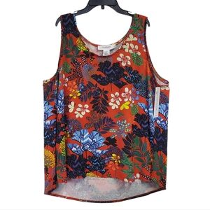 NWT Workshop Republic Clothing Women's Floral Sleeveless Top Fall Colors Size 1X